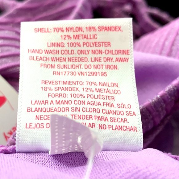 Xhilaration Juniors' Metallic Ribbed Cheeky String Bikini Bottom Purple XS S XL - Picture 8 of 10